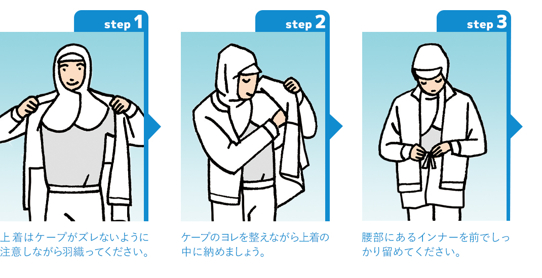 上着の正しい着用の仕方