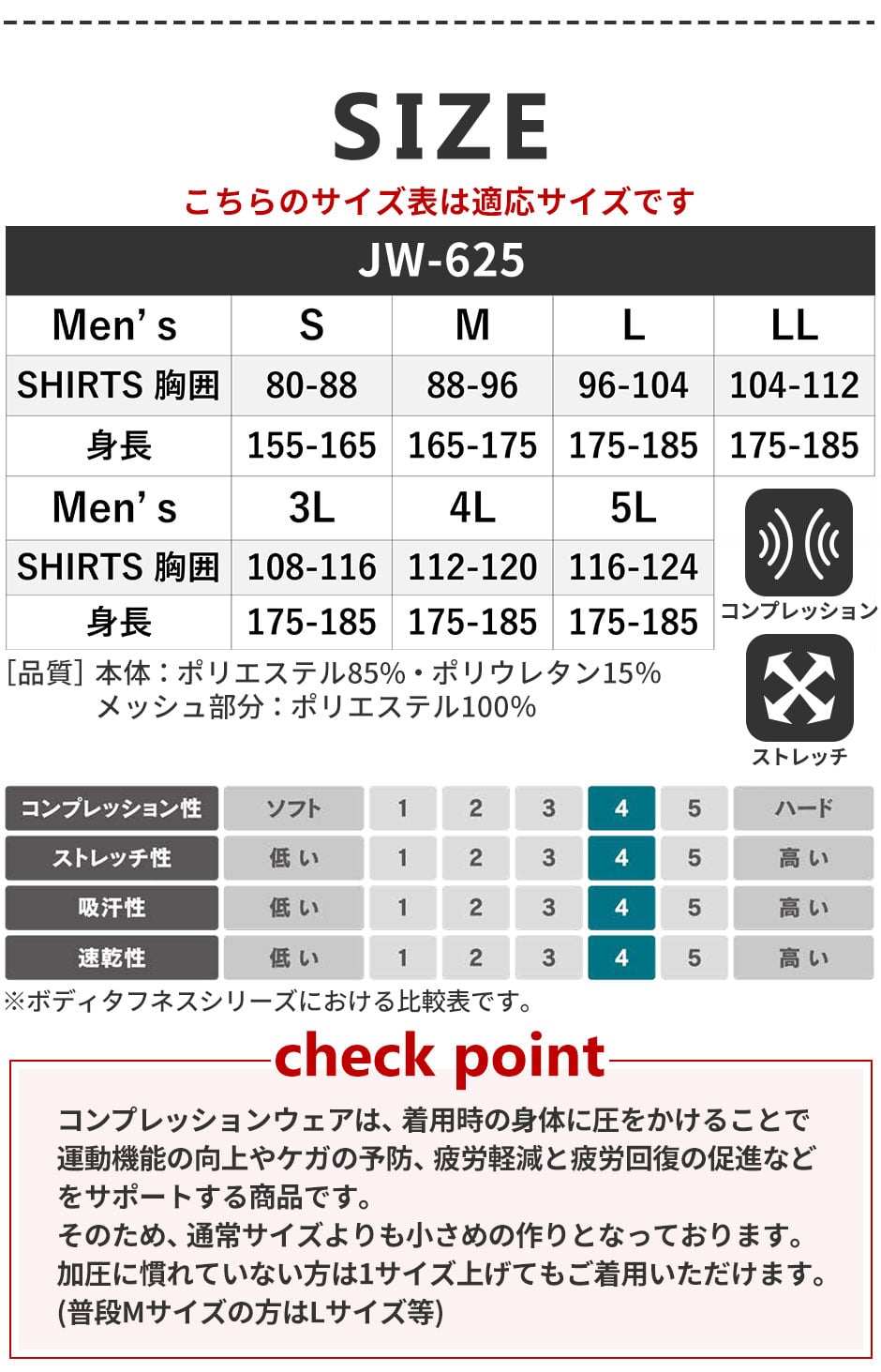 冷感・消臭 パワーストレッチ 長袖ハイネックシャツ