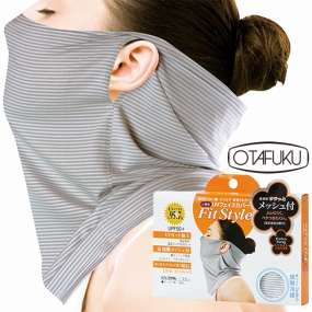 UV-2996 フィットスタイル フェイスカバー メッシュ付 ボーダー柄