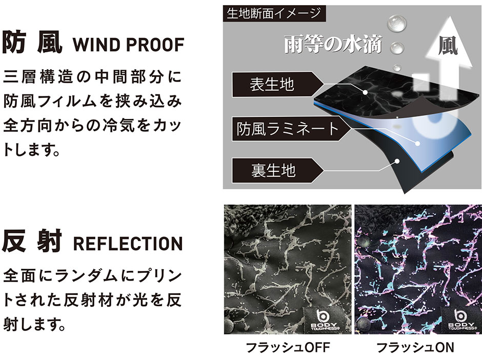 BT防風リフレクトネックウォーマー