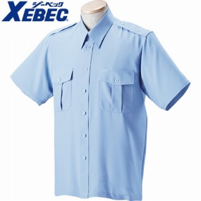 18303 ZIP警備服 無地サックス半袖シャツ