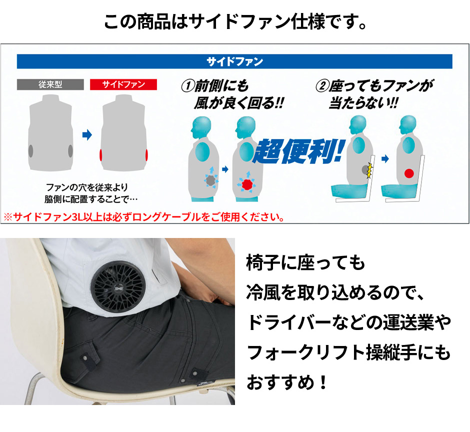 フード付き空調服(R)遮熱ハーネス半袖ブルゾン（ファン無し）