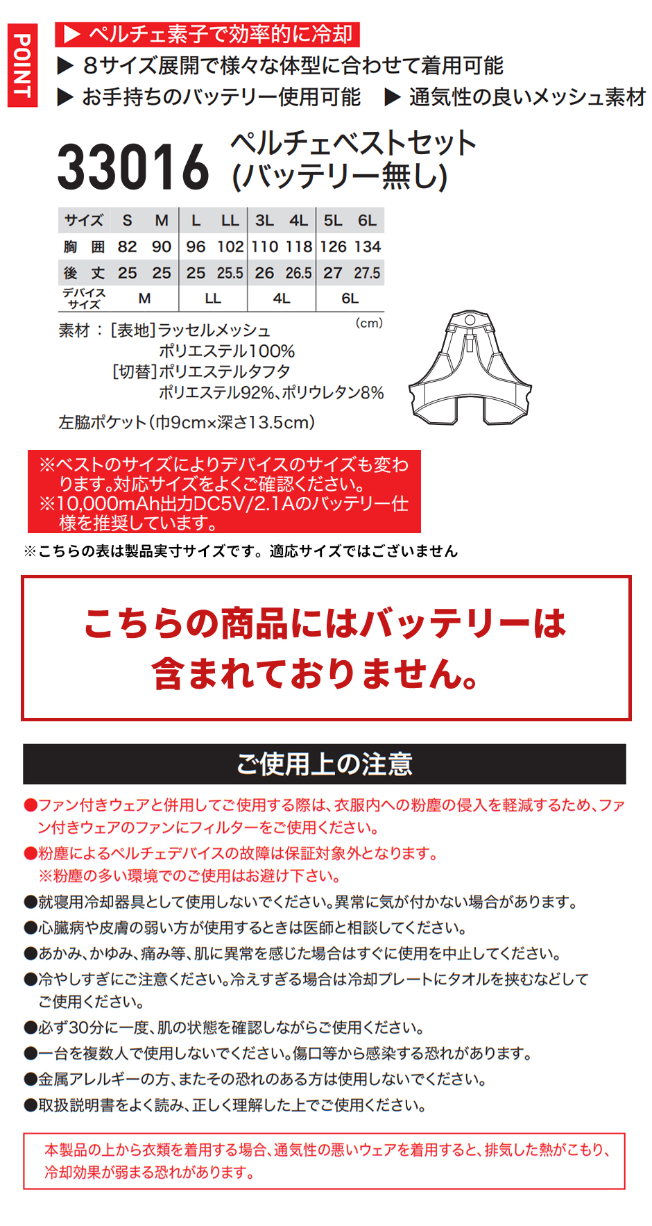 ペルチェベストセット(バッテリー無)