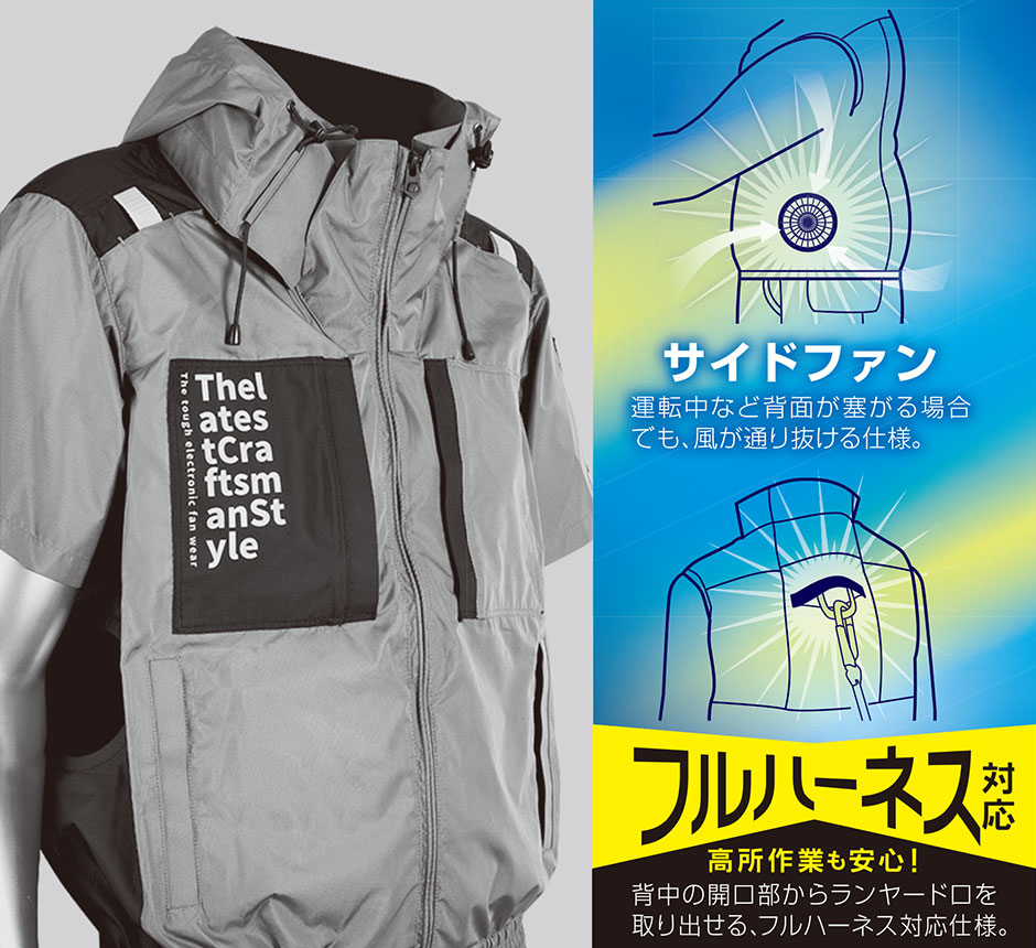 The tough 空調風神服半袖ジャケット(ファン無し)  2024年モデル