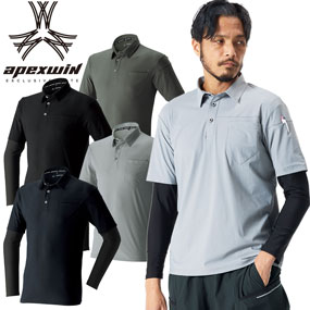 18115 APEX WIN 冷感レイヤードポロシャツ