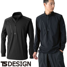 85605 TS DEOドッツロングスリーブハーフジップ