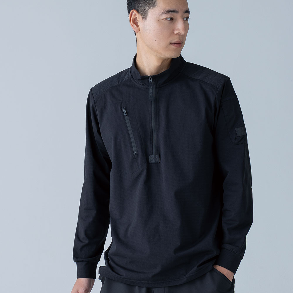 TS DEOドッツロングスリーブハーフジップ