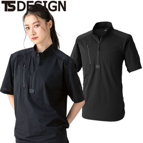 85655 TS DEOドッツショートスリーブハーフジップ