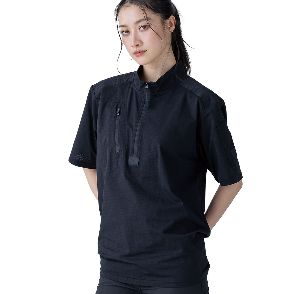 TS DEOドッツショートスリーブハーフジップ