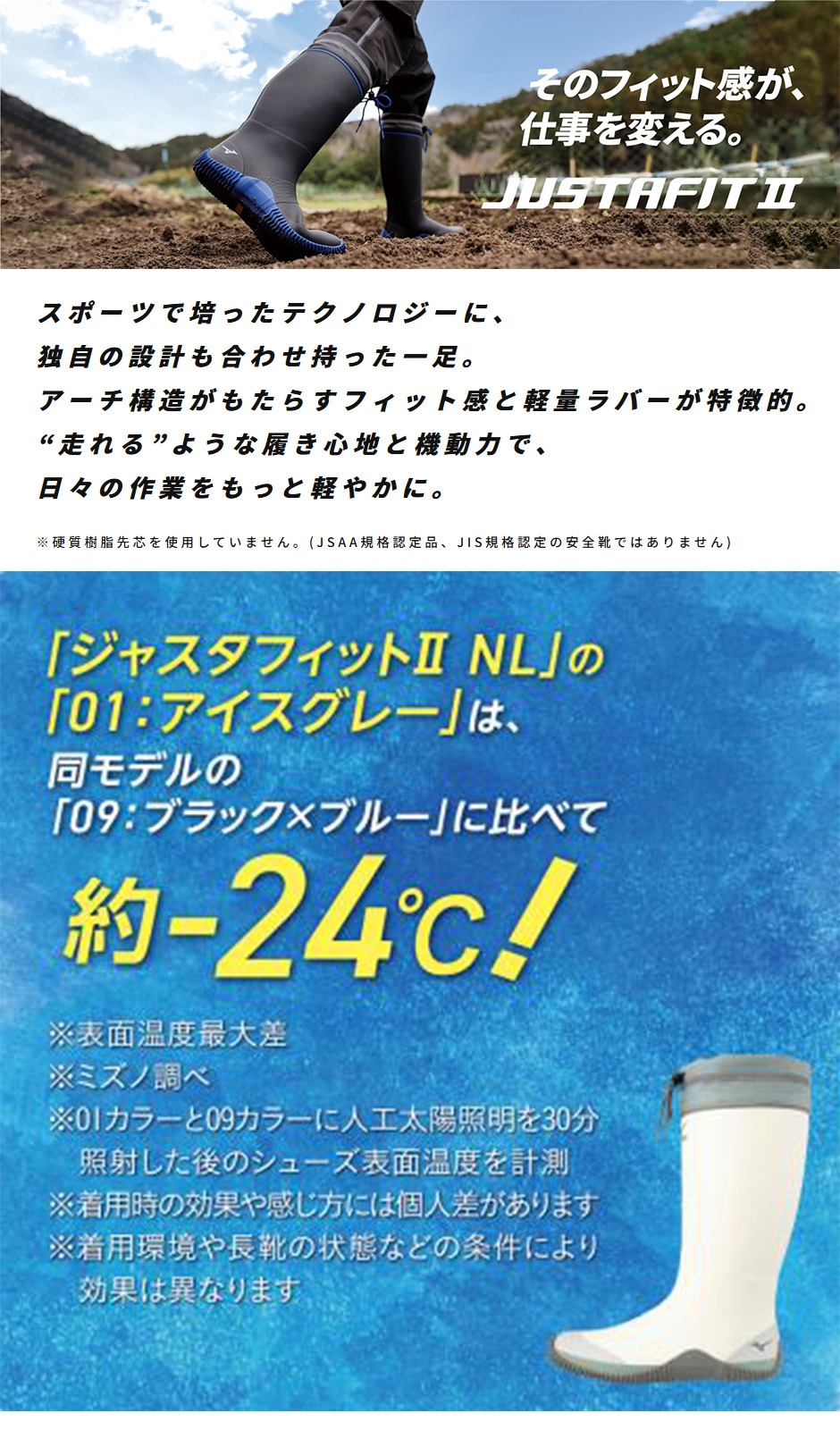 ジャスタフィットII NL ワークブーツ(長靴)