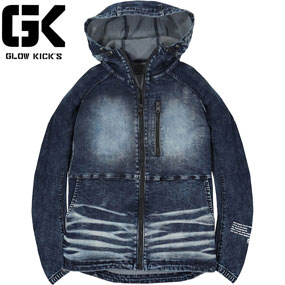 GKW-5100 GK(GLOWKICK'S)8ozデニムジップアップパーカー