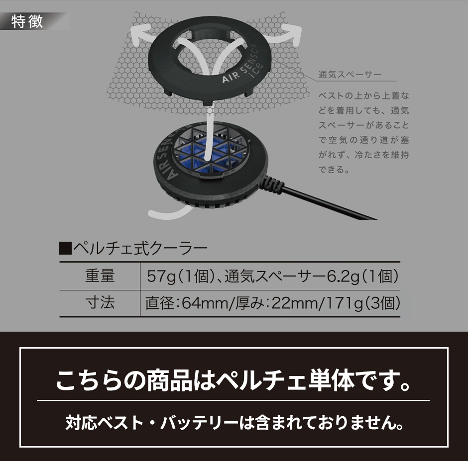 AIR SENSOR ice ペルチェ式クーラー（1個）