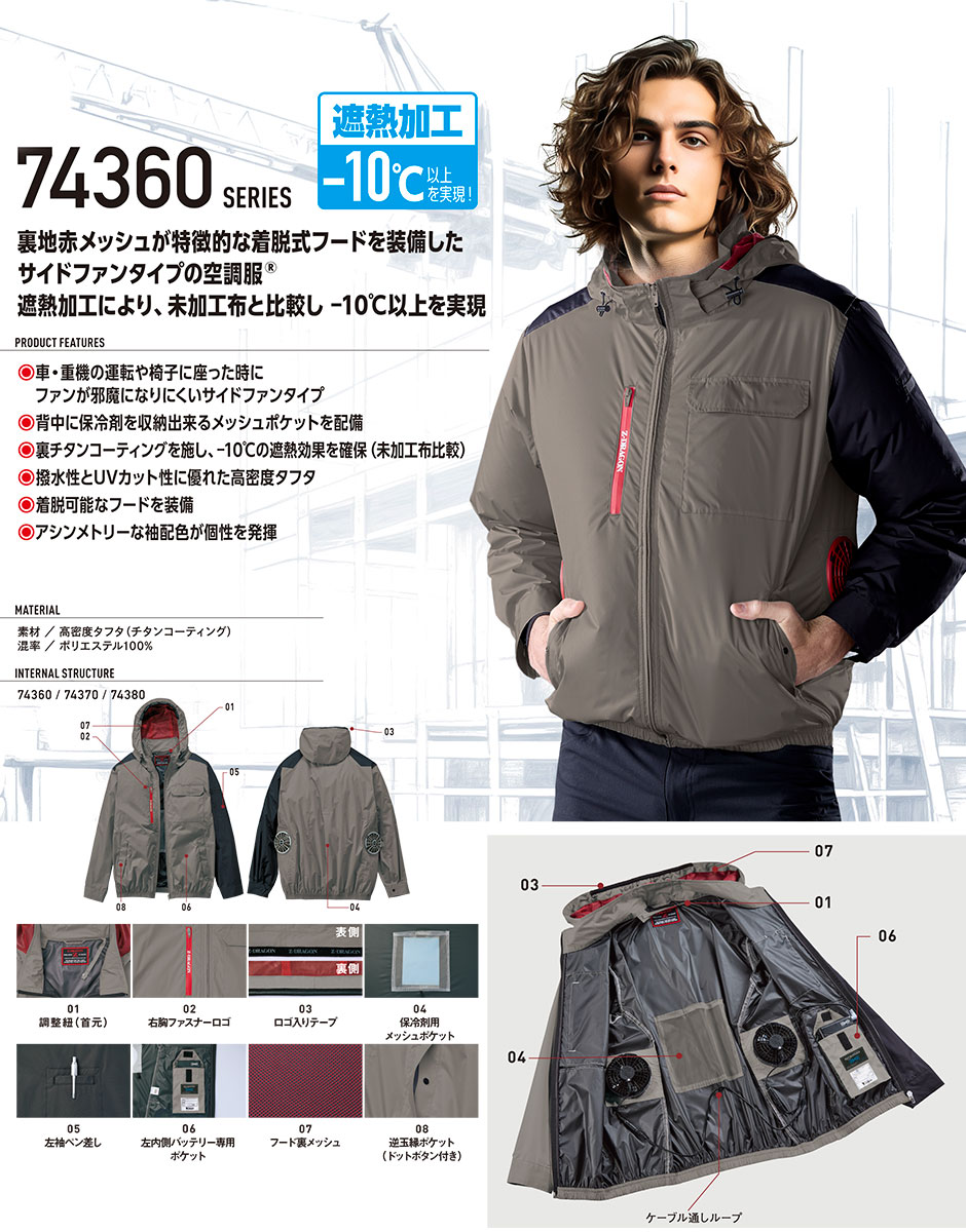 Z-DRAGON 空調服(R) 半袖ブルゾン（ファン無し）2025年モデル