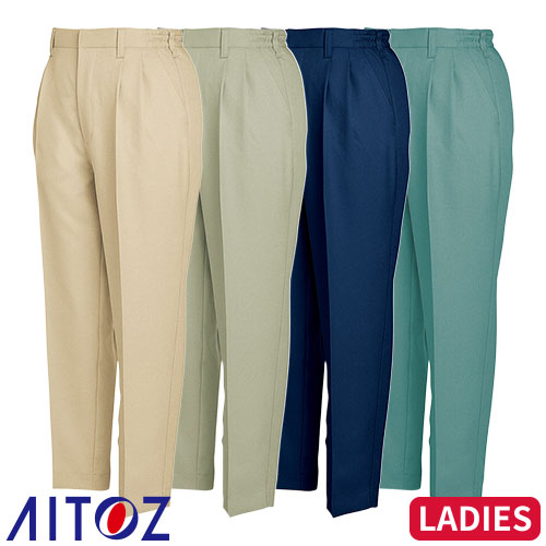 AZ-813 レディースシャーリングパンツ（2タック）