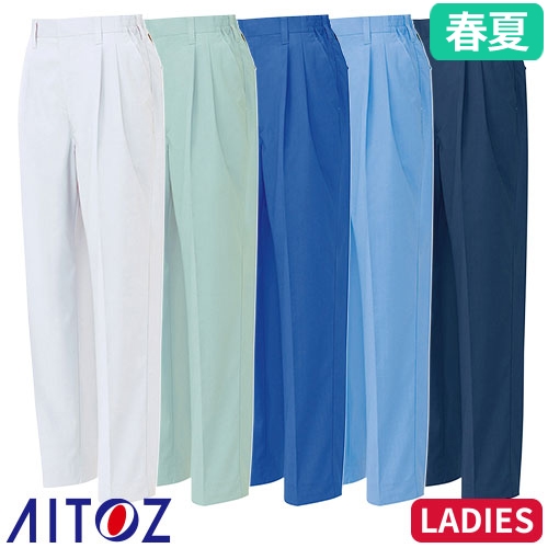 AZ-5363 レディースシャーリングパンツ（2タック）