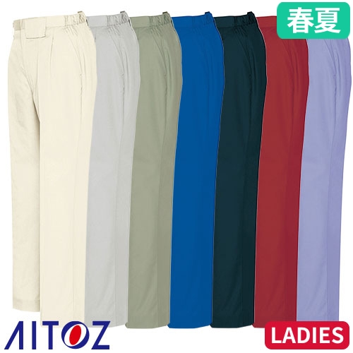 AZ-5573 レディースシャーリングパンツ（1タック）