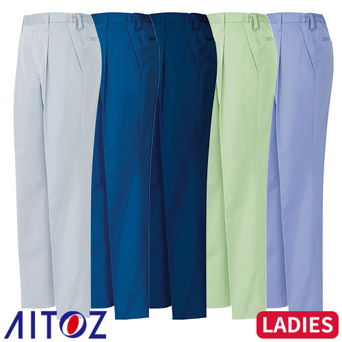 AZ-6325 レディースシャーリングパンツ（1タック）