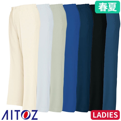 AZ-6553 レディースシャーリングパンツ（1タック）