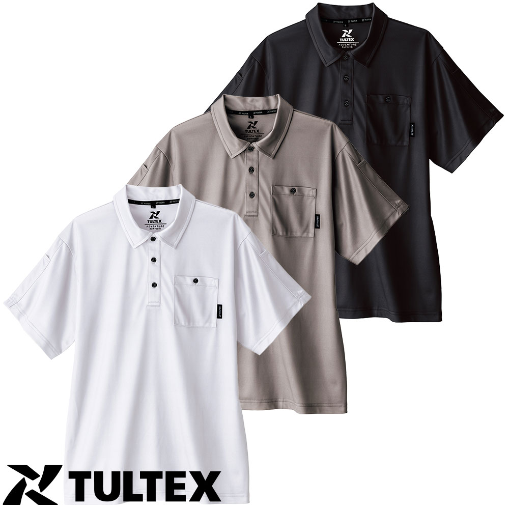 AZ-26322 TULTEX 珪藻土配合半袖ドライポロシャツ