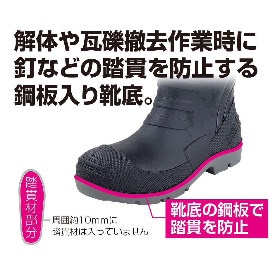 TPE踏貫き防止セーフティブーツ ショート丈