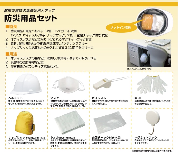 防災用品 A-01ヘルメットセット