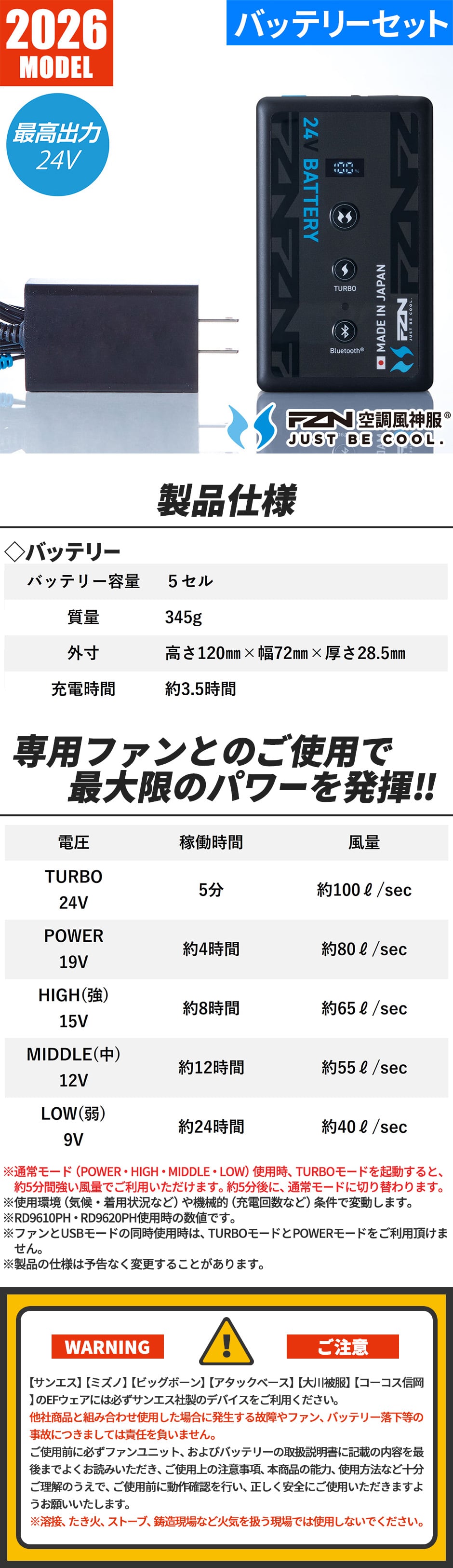 空調風神服 24Vリチウムイオンバッテリーセット 2026年モデル