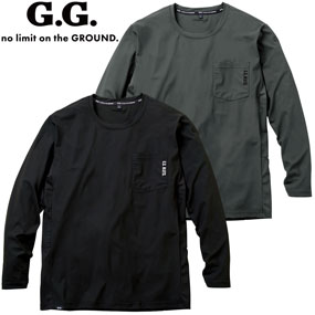 0595-52 G.G. 長袖Tシャツ（胸ポケット有）