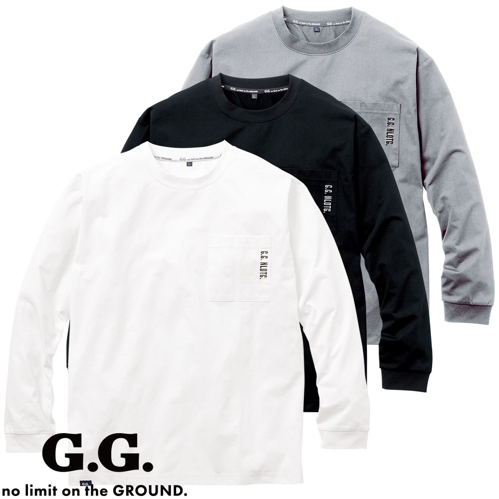 7595-52 G.G. 長袖Tシャツ（胸ポケット有）