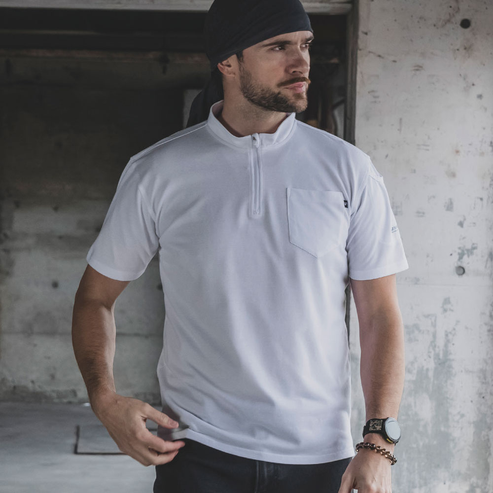 ヘビーウェイトジップネックTシャツ（半袖）