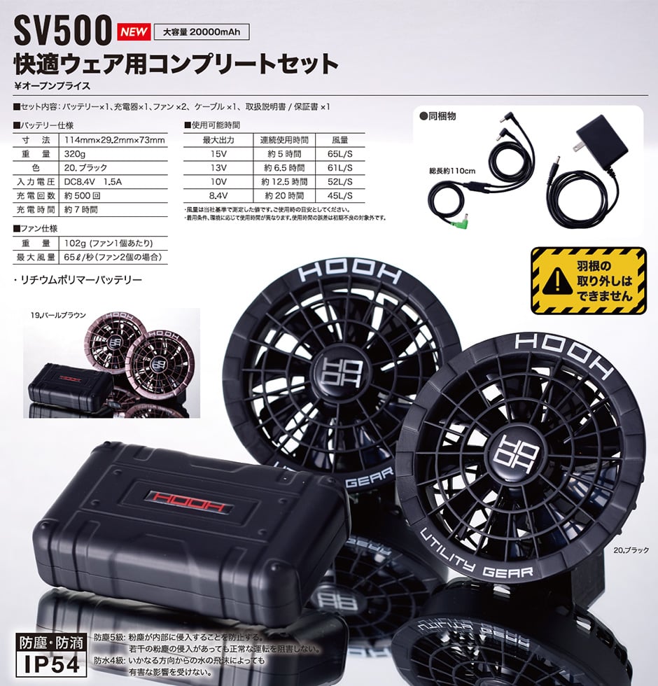 快適ウェア用コンプリートセット SV500シリーズ 2025年モデル