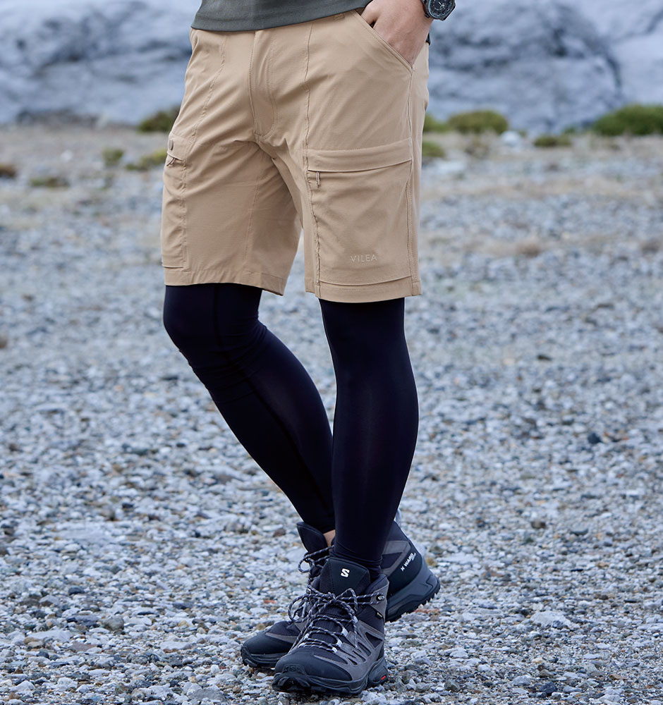 フェイクレイヤードハーフパンツ