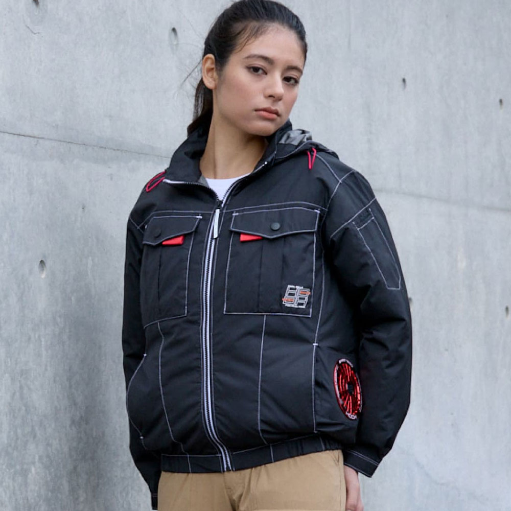 快適ウェア サイドファン 長袖フードジャケット（ファン無し）