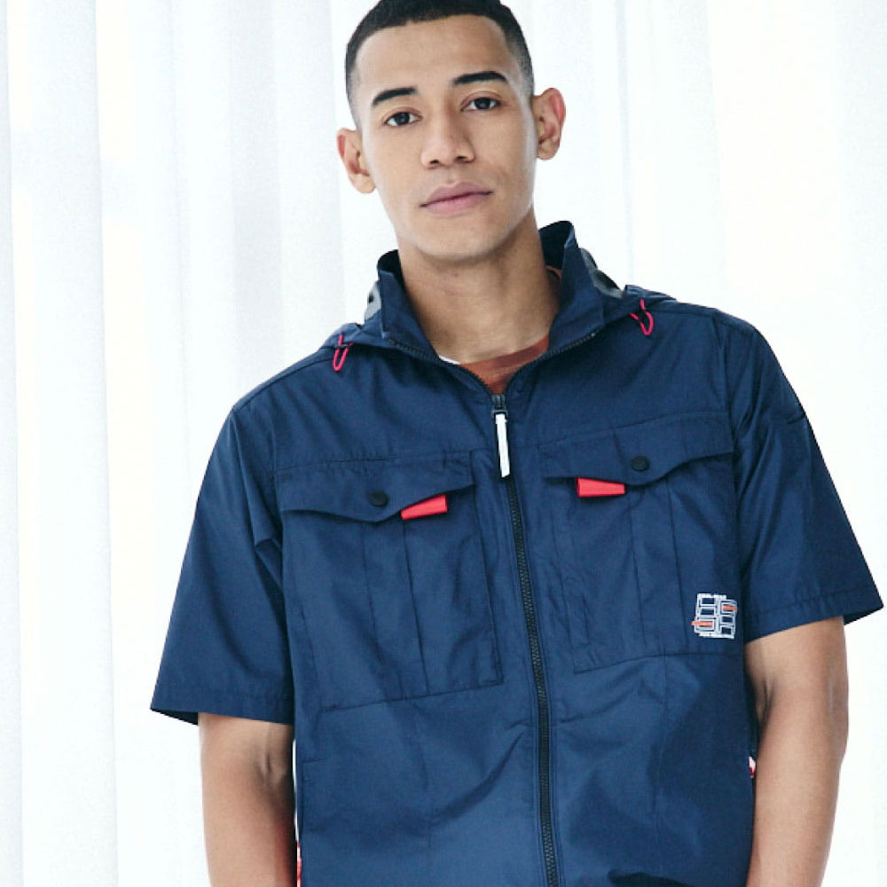 快適ウェア サイドファン 半袖フードジャケット（ファン無し）