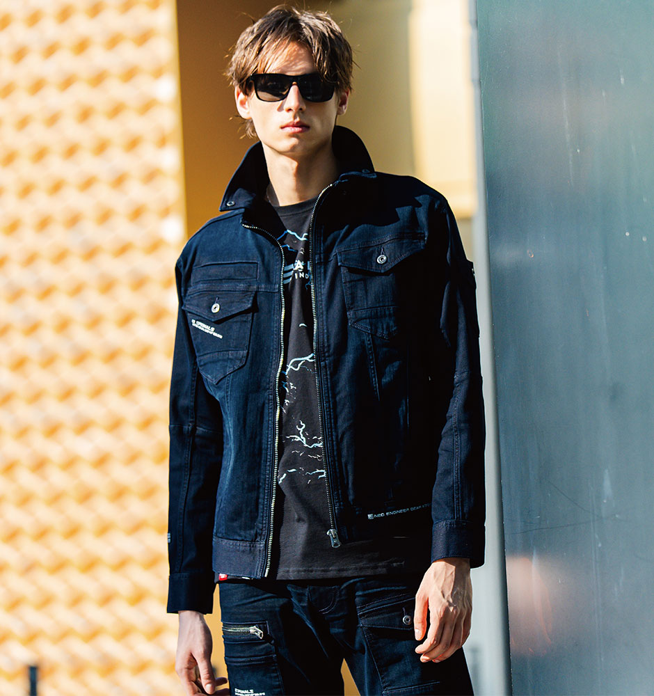 3Dストレッチデニムワークジャケット