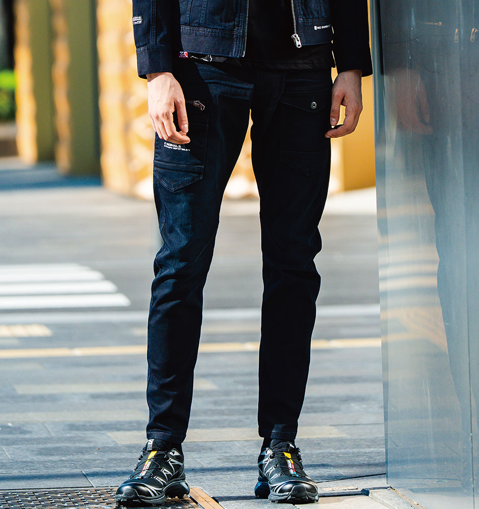 3Dストレッチデニムカーゴパンツ