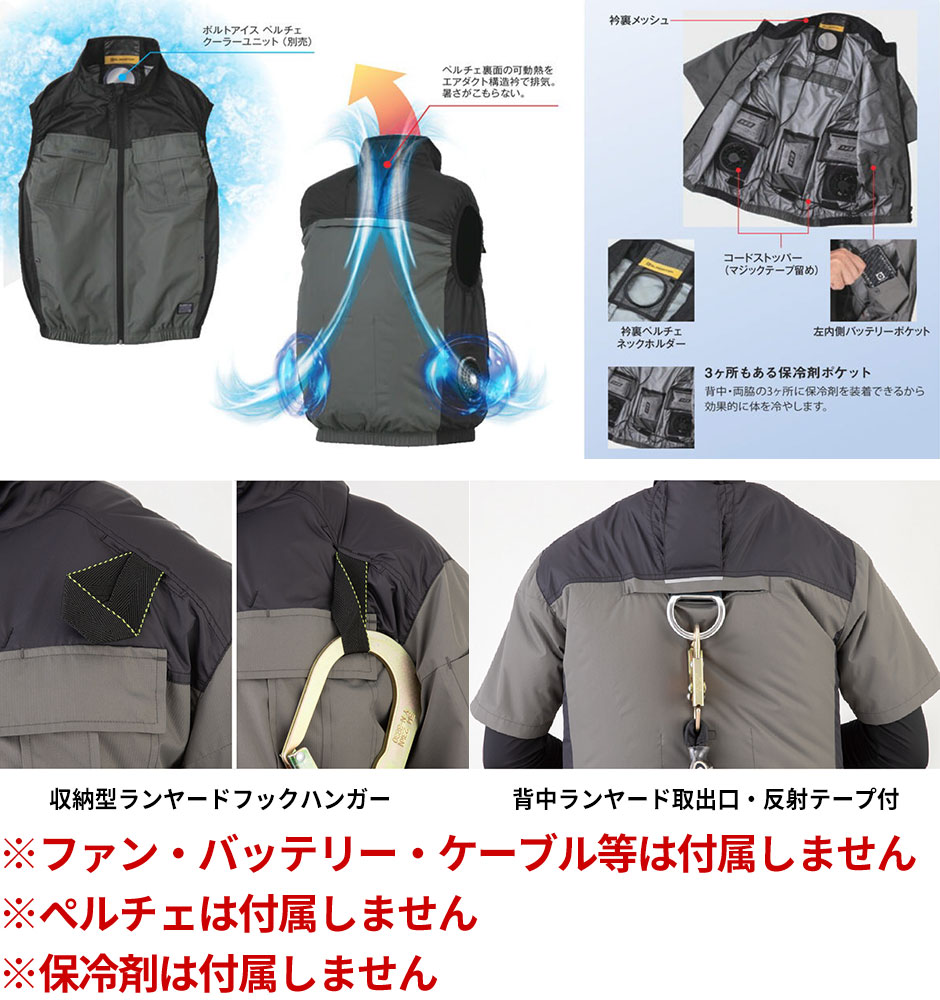 VOLT COOL ボルトクール 日傘遮熱 ベスト（ペルチェネックホルダー付・ファン無し）2025年モデル