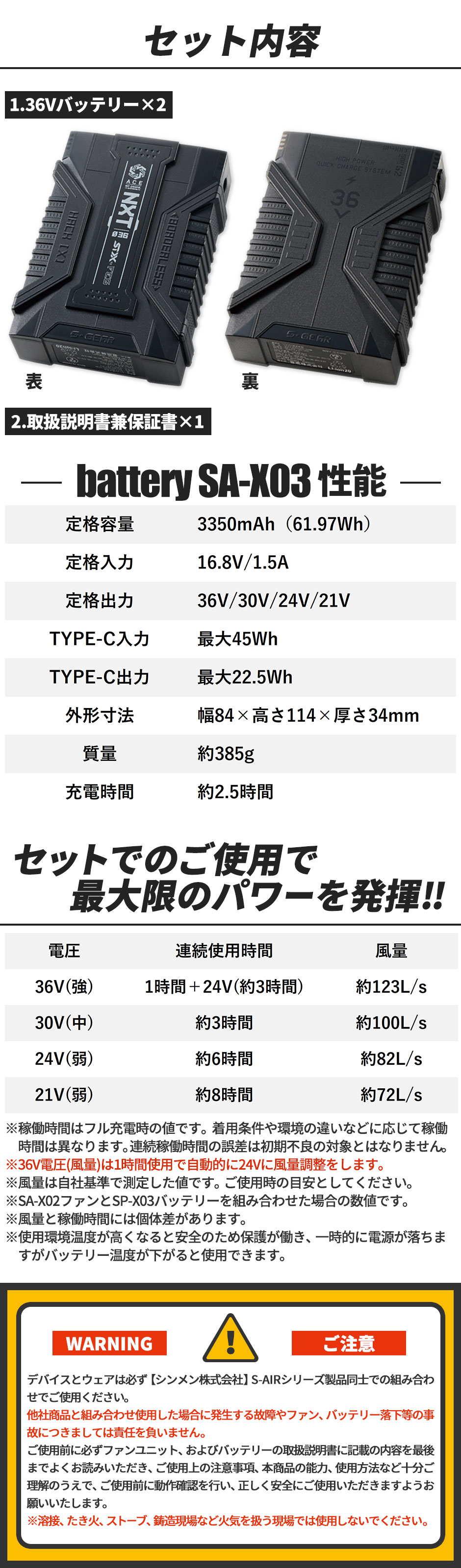 S-AIR NEXTAGE 専用36Vバッテリー
