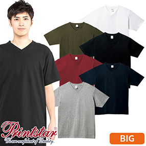 00108-VCT 5.6oz ヘビーウェイトVネックTシャツ 2XL～3XL