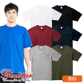 00109-PCT 5.6oz ヘビーウェイトポケットTシャツ 2XL～3XL