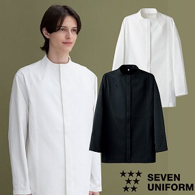 BA1154 コックコート長袖 ファネルネック