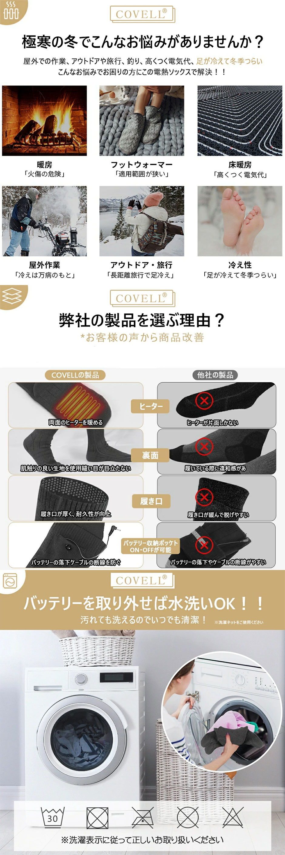 電熱ソックス 2足セット