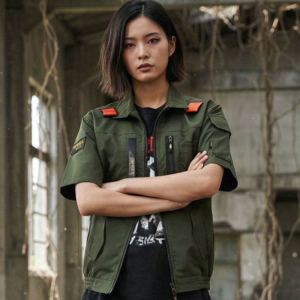 AVIREX WORK ワーク半袖ブルゾン（EFウェア）ファン無し 2026年モデル