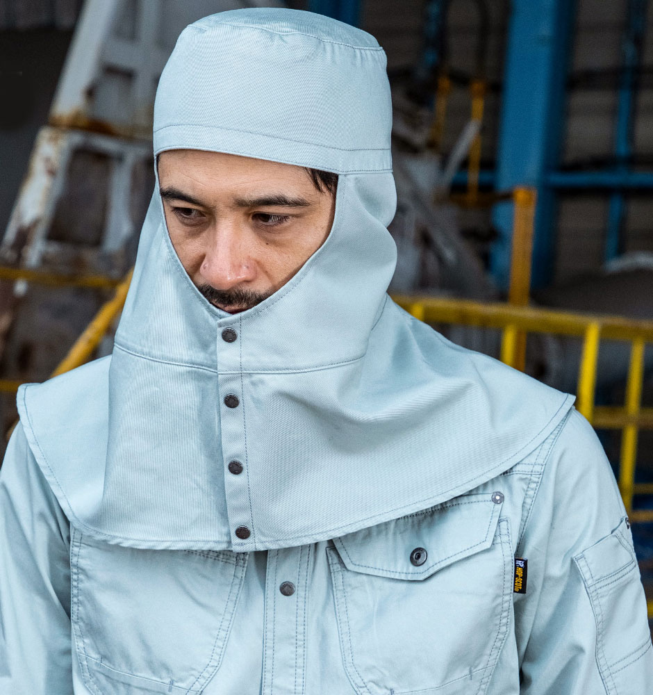 HOP-SCOT 綿100%溶接帽子ロング ツバなし（厚手）6.1oz