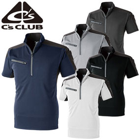 1721 C's CLUB リフレクションZIP 半袖ポロシャツ