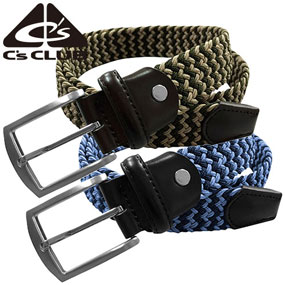 0316 C's CLUB シェブロン柄ストレッチメッシュベルト