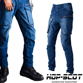 760005 HOP-SCOT フレックステック 3DデニムJOBカーゴパンツ 8.1oz