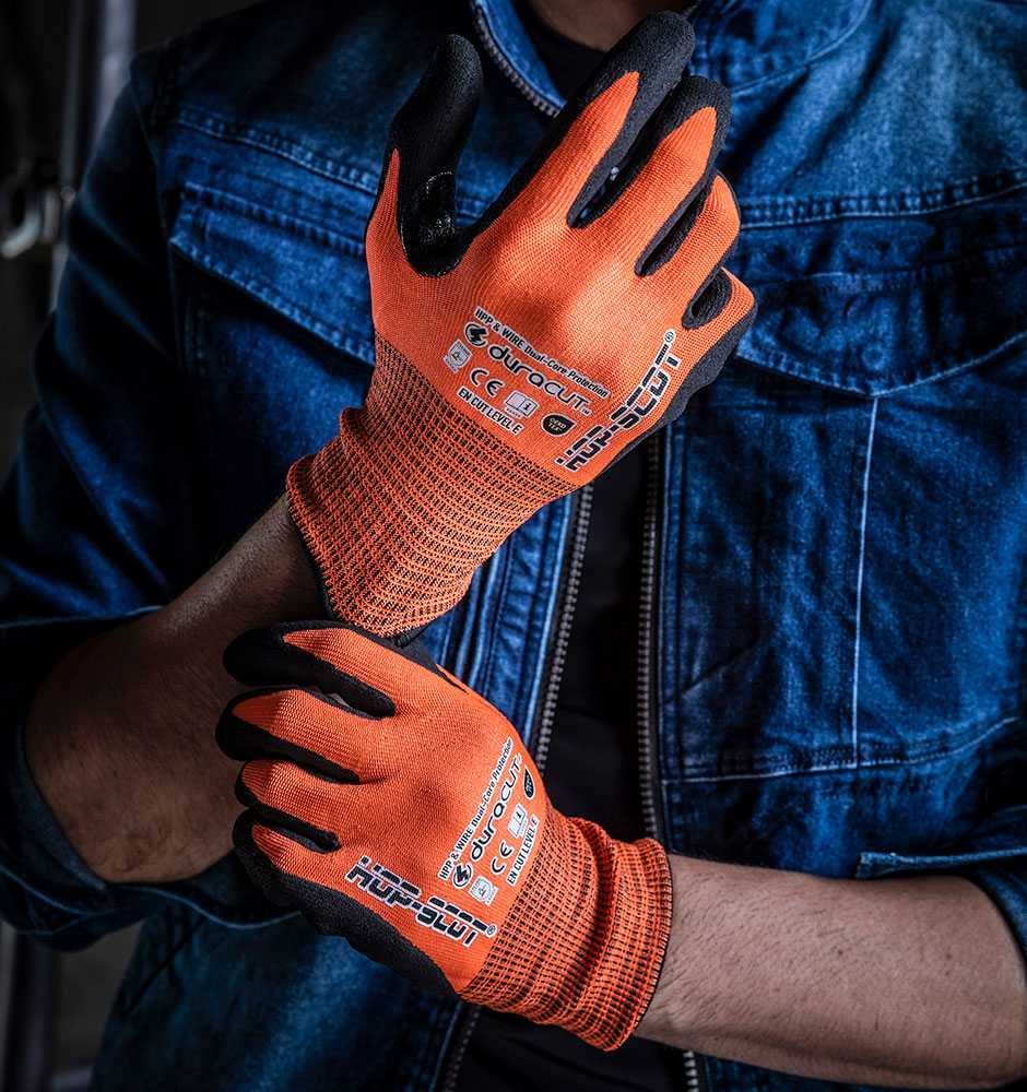 HOP-SCOT デュラカット ハイビスニトリル耐切創手袋レベルE