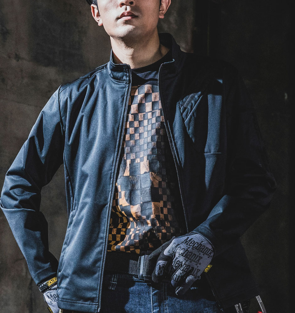 HOP-SCOT フレクシーヒート PUアルミ 防風ストレッチブルゾン 5.3oz