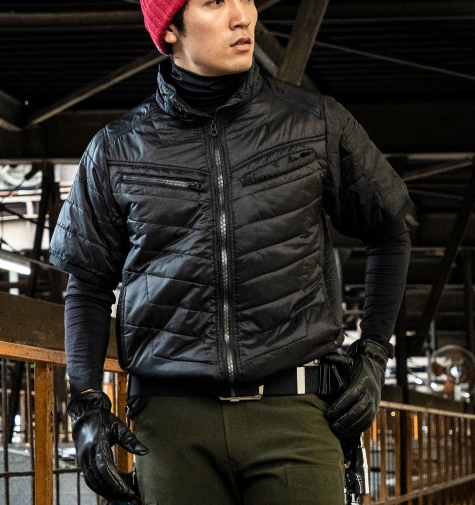 HOP-SCOT 超軽ソロナ・シレー裏アルミ半袖ブルゾン