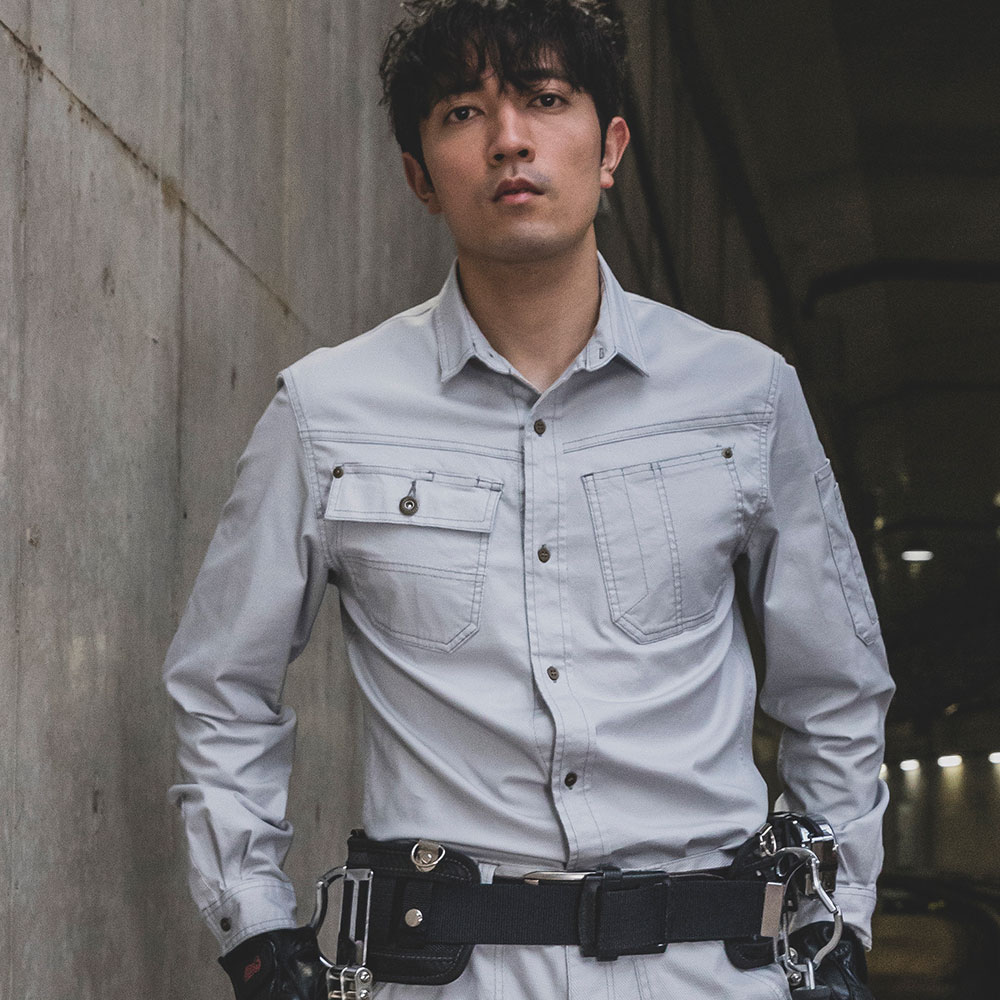 DOGMAN SELECTED ドビースリムストレッチ・長袖シャツ